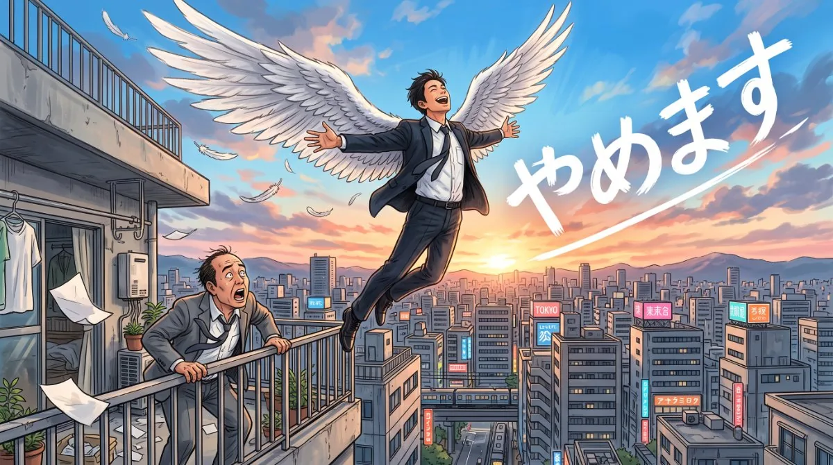【画像】人間関係を引っ掻き回す人の最終的な末路：上司を敵に回して評価が戻らなくなり、職場に居づらくなって「やめます」と逃げるように退職していくトラブルメーカーを描いた皮肉なイラスト