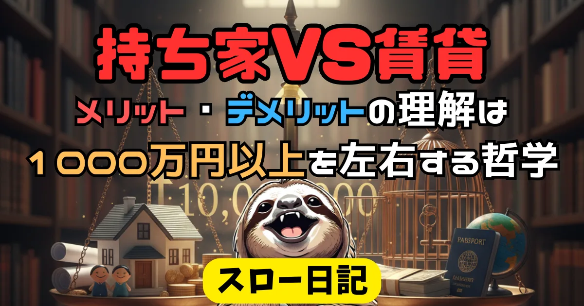 持ち家VS賃貸：メリット・デメリットの理解は1000万円以上を左右する哲学