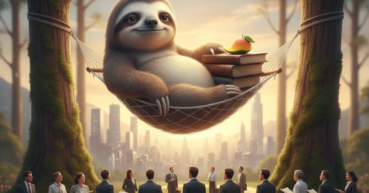 ナマケ者が人々を導く様子