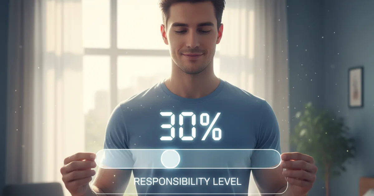 責任感を30%に設定する男性