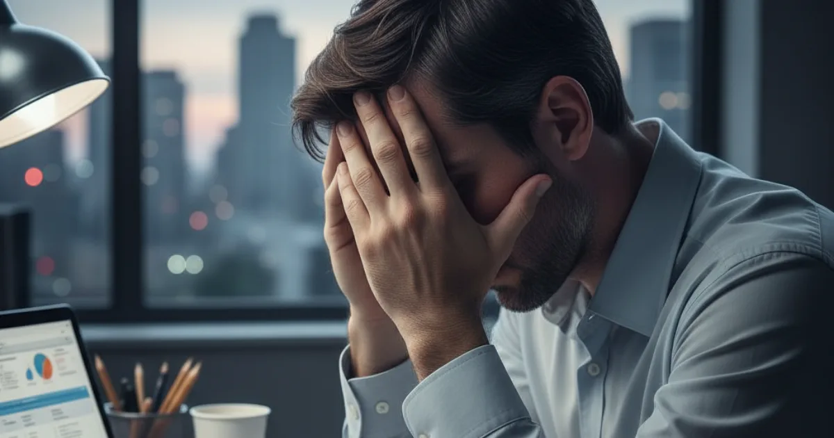 精神的な不調の症状が悪化しても仕事を続けてしまう男性