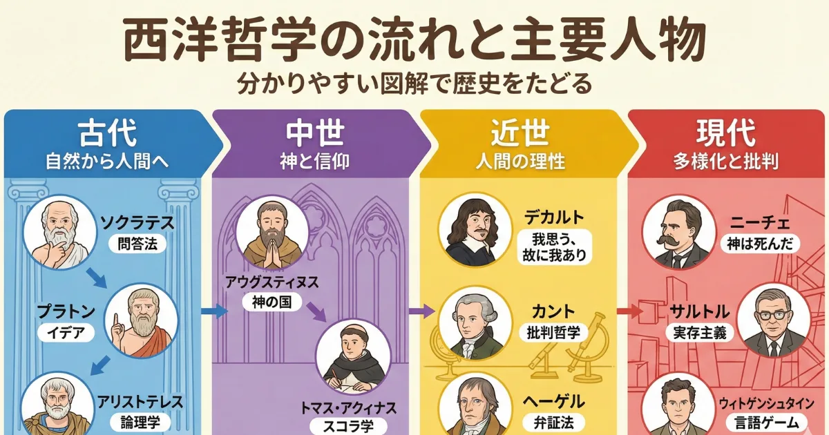 西洋哲学の歴史のわかりやすい図解