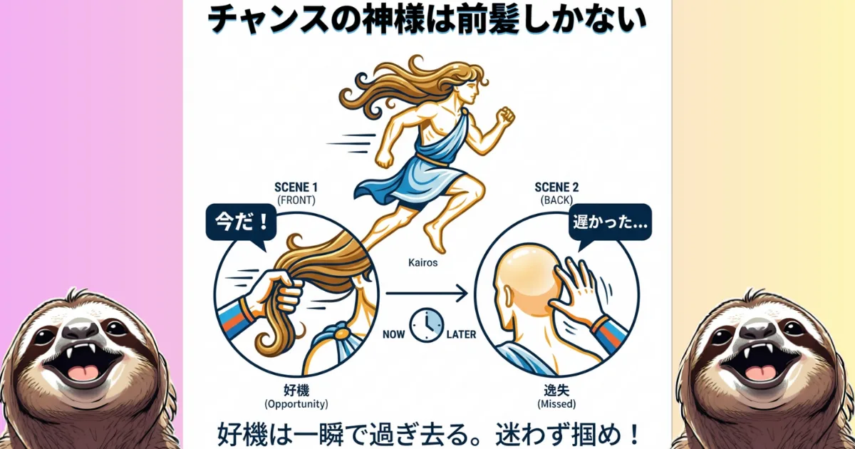 チャンスの神様は前髪しかない