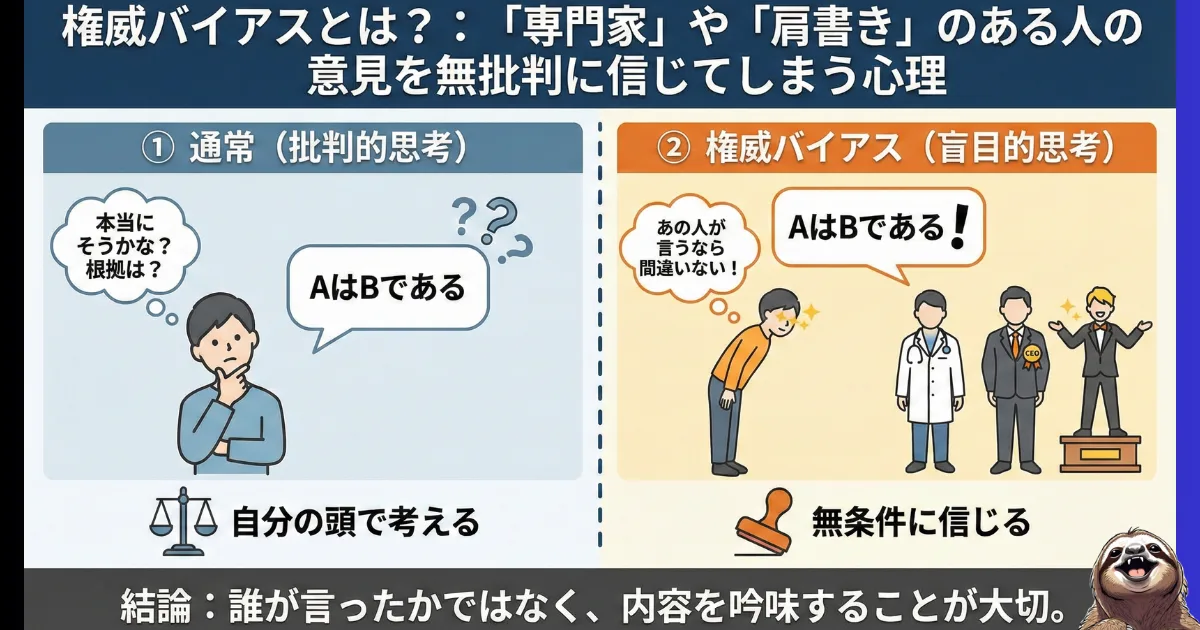 権威バイアスのわかりやすい図