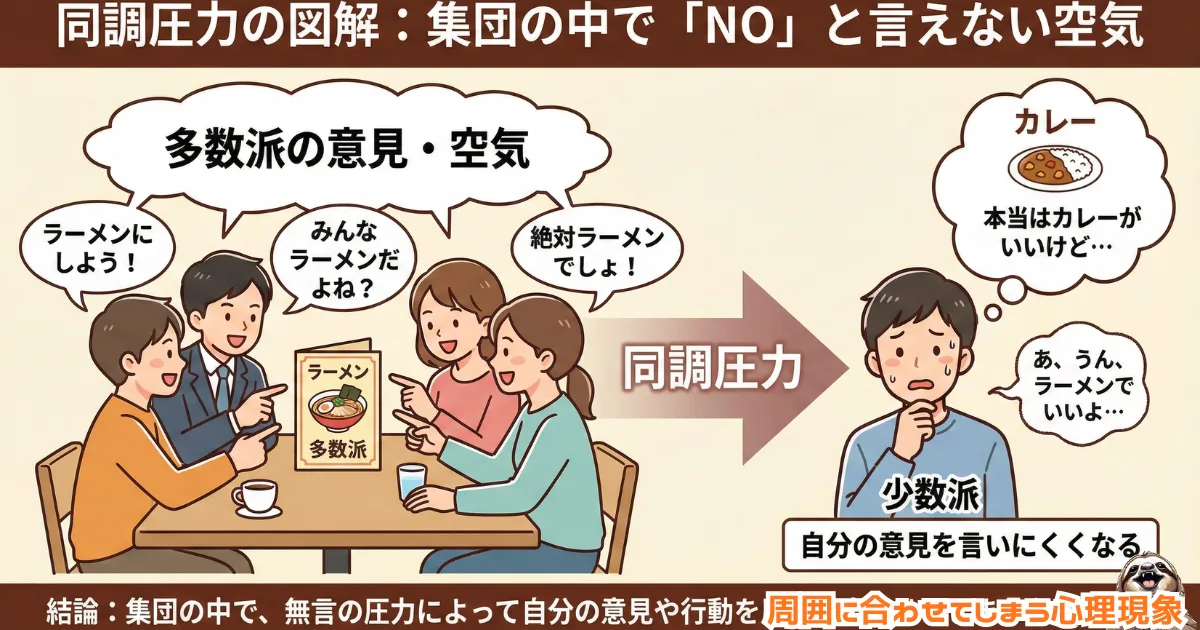 同調圧力のわかりやすい図解