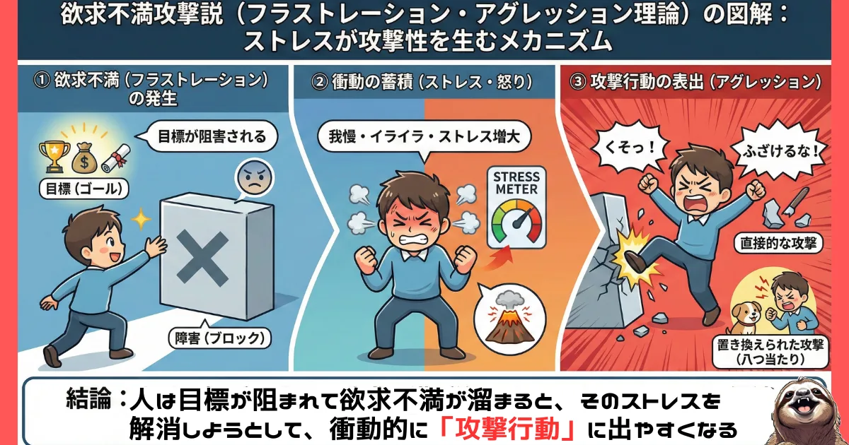 欲求不満攻撃説のわかりやすい図