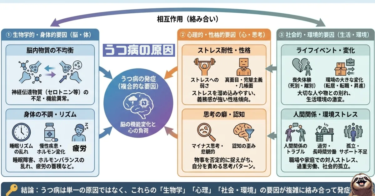 うつ病の原因のわかりやすい図