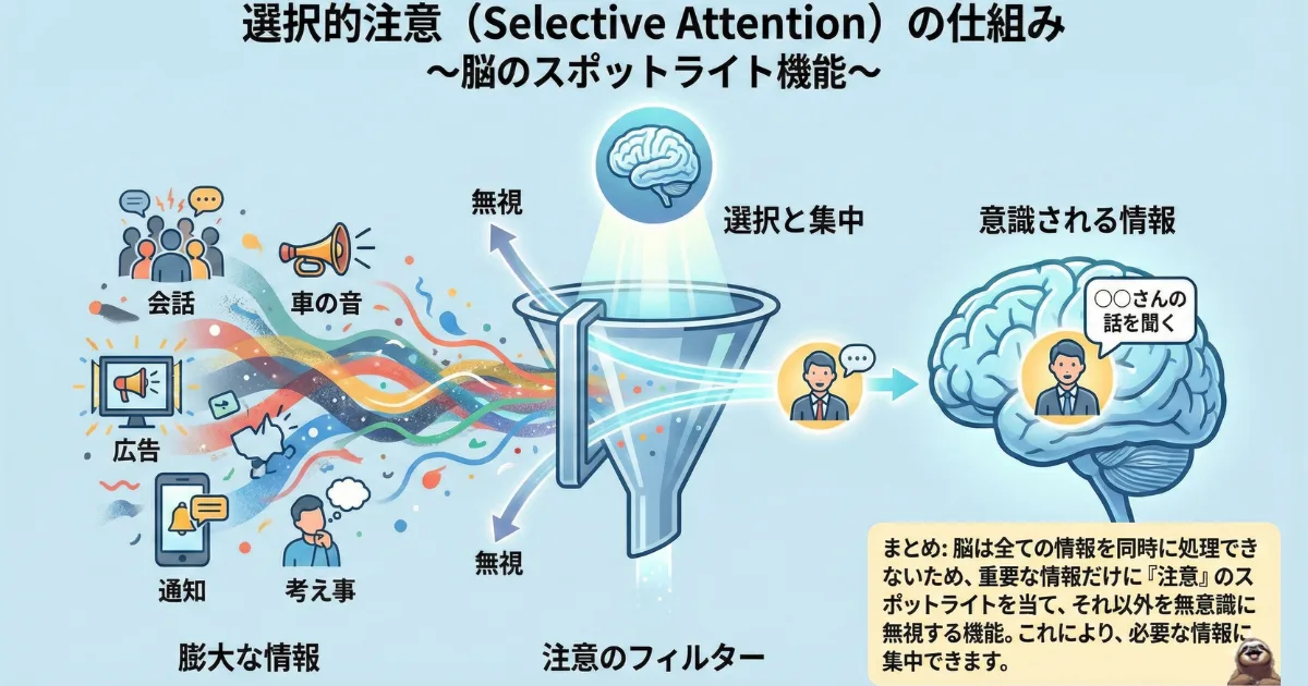 選択的注意のわかりやすい図