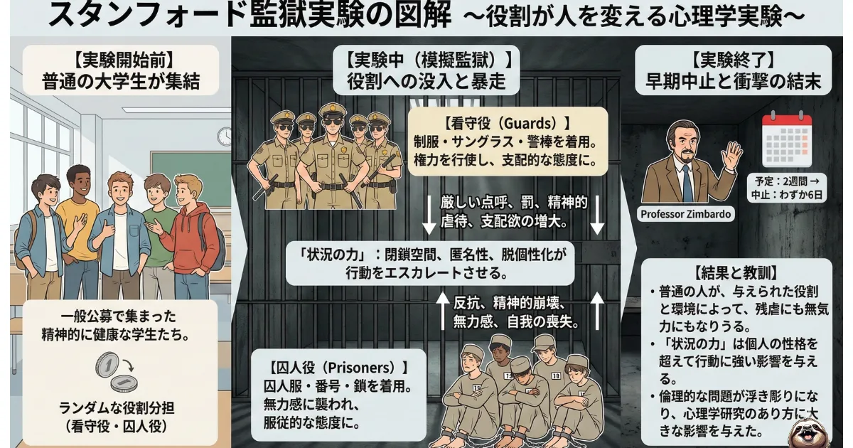 スタンフォード監獄実験のわかりやすい図