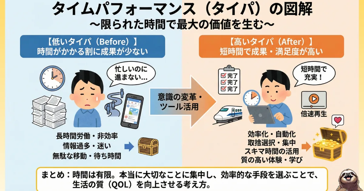 タイムパフォーマンスのわかりやすい図