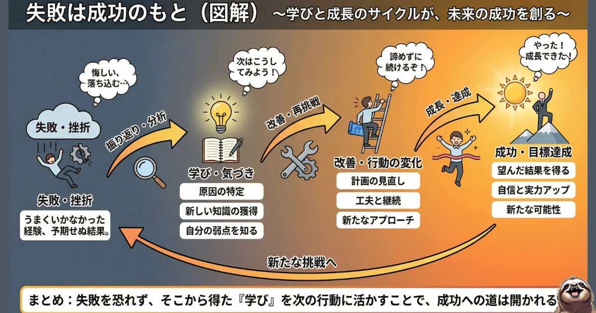 失敗は成功のもとのわかりやすい図