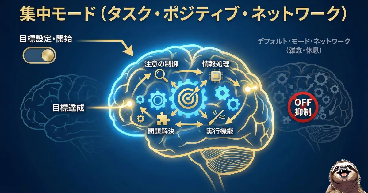 タスク・ポジティブ・ネットワークのわかりやすい図