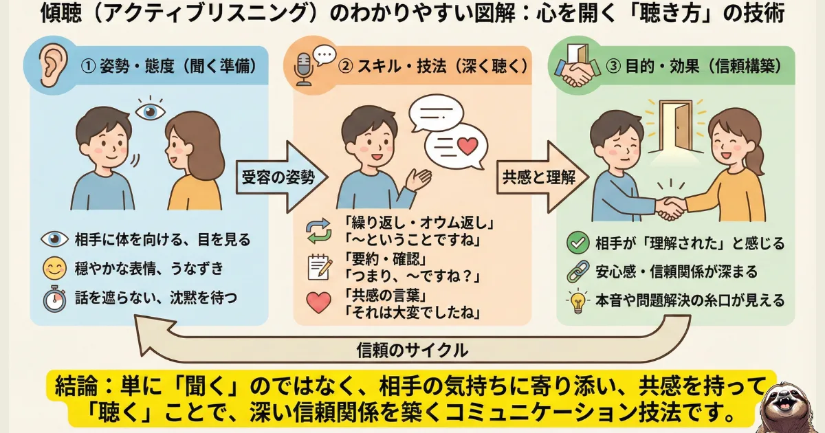 傾聴のわかりやすい図