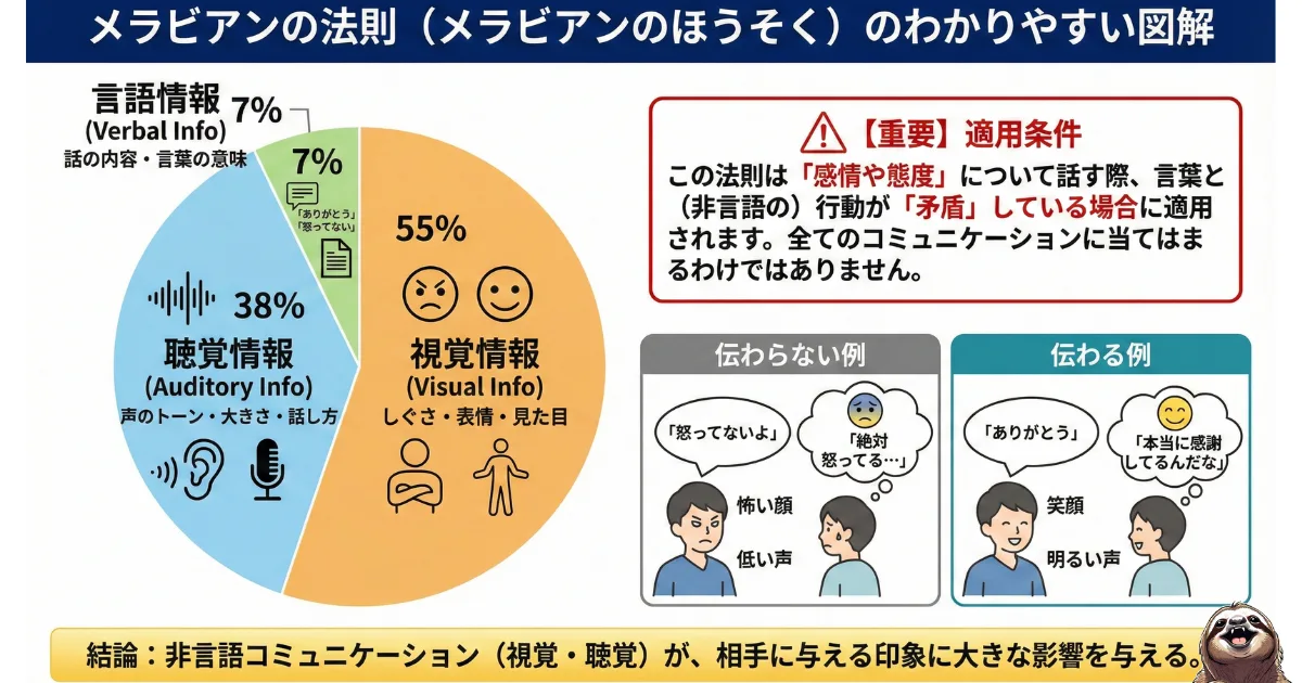 メラビアンの法則のわかりやすい図