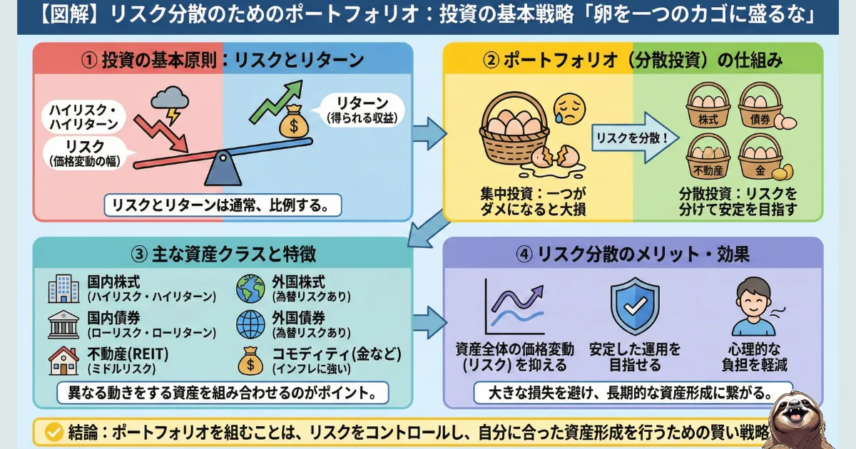 リスク分散のポートフォリオのわかりやすい図