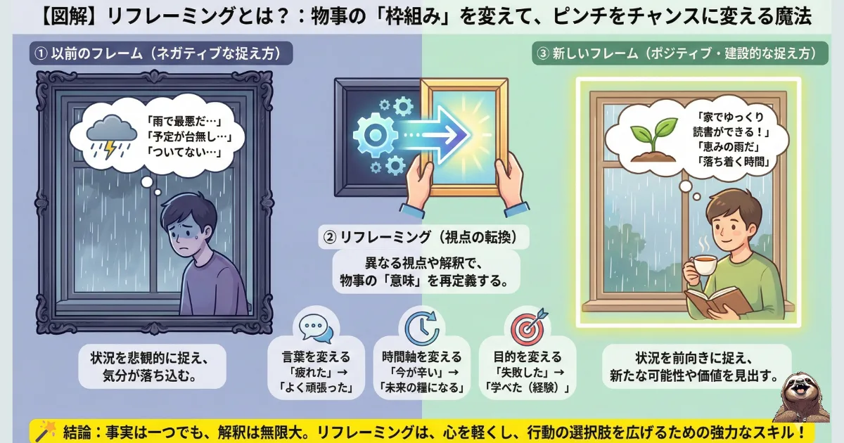 リフレーミングのわかりやすい図