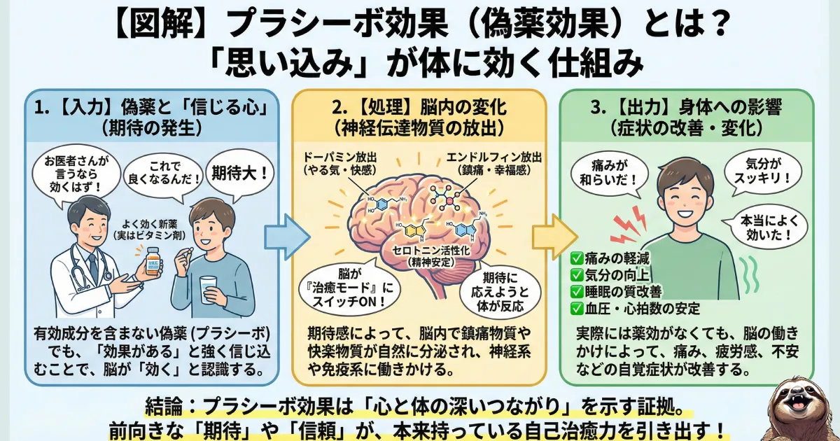 プラシーボ効果のわかりやすい図