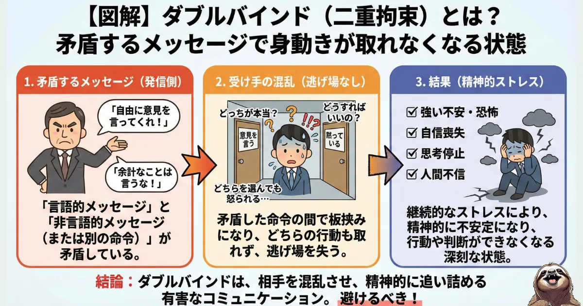 ダブルバインド (二重拘束)のわかりやすい図