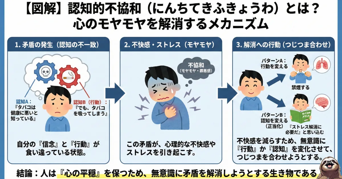 認知的不協和のわかりやすい図