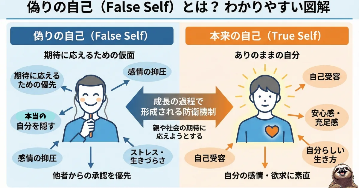 偽りの自己（False Self）のわかりやすい図