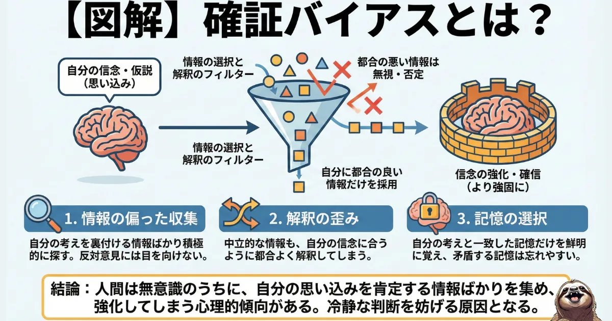 確証バイアスのわかりやすい図