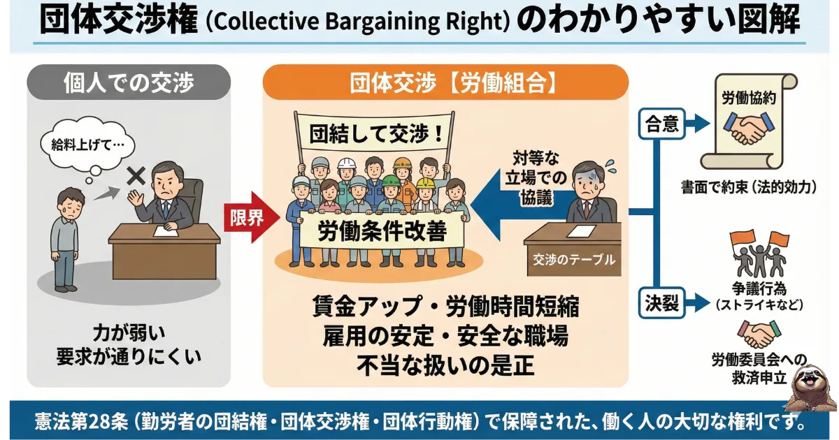 団体交渉権のわかりやすい図