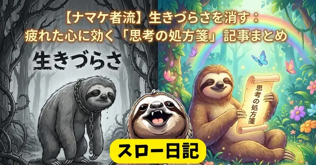 【ナマケ者流】生きづらさを消す：疲れた心に効く「思考の処方箋」記事まとめ